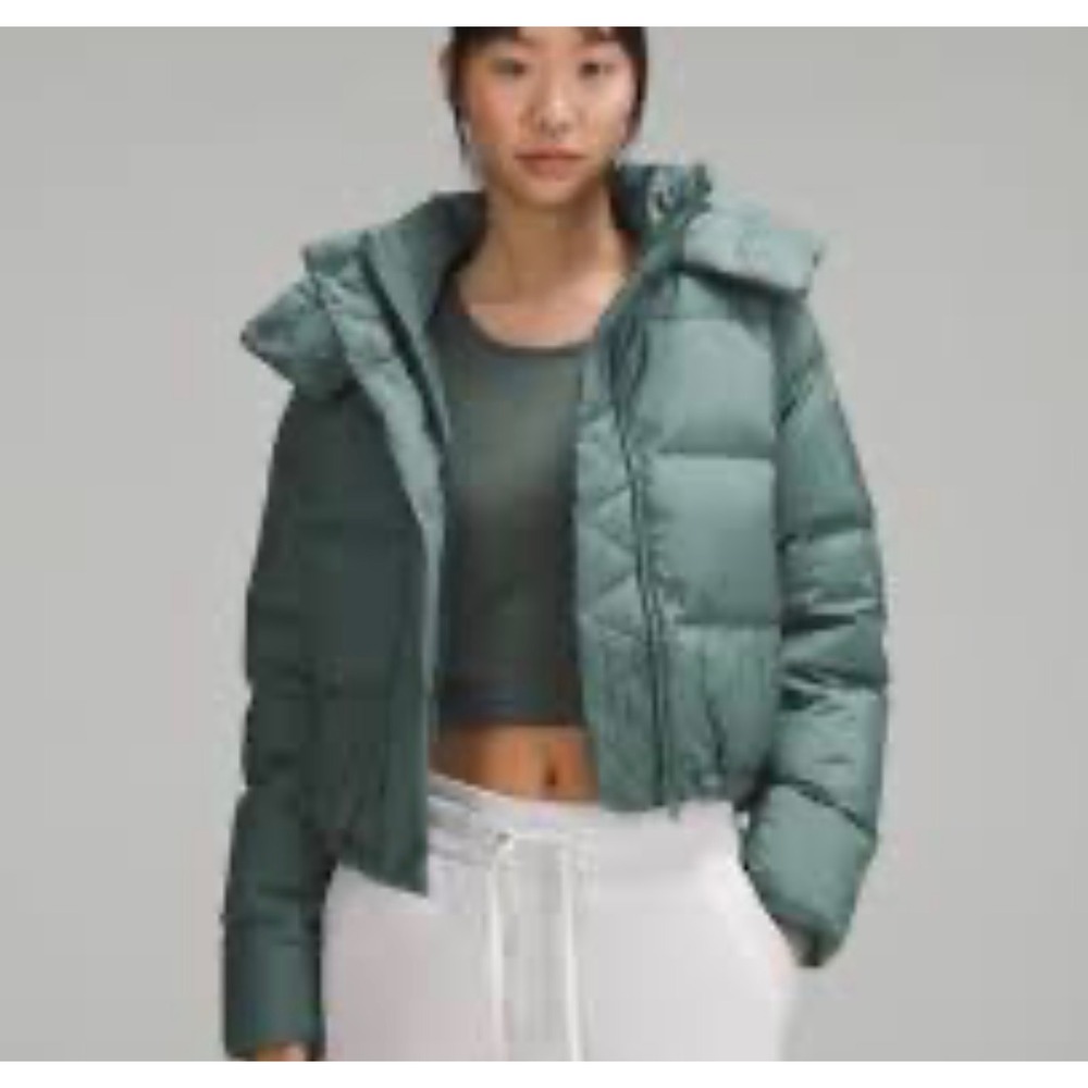 Lululemon Cropped Wunderpuff Down Filled Puffer Jacket 14 Everglades Green NEW